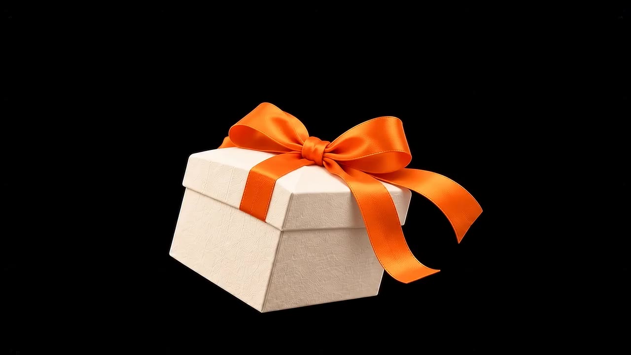 Caja marfil con lazo naranja